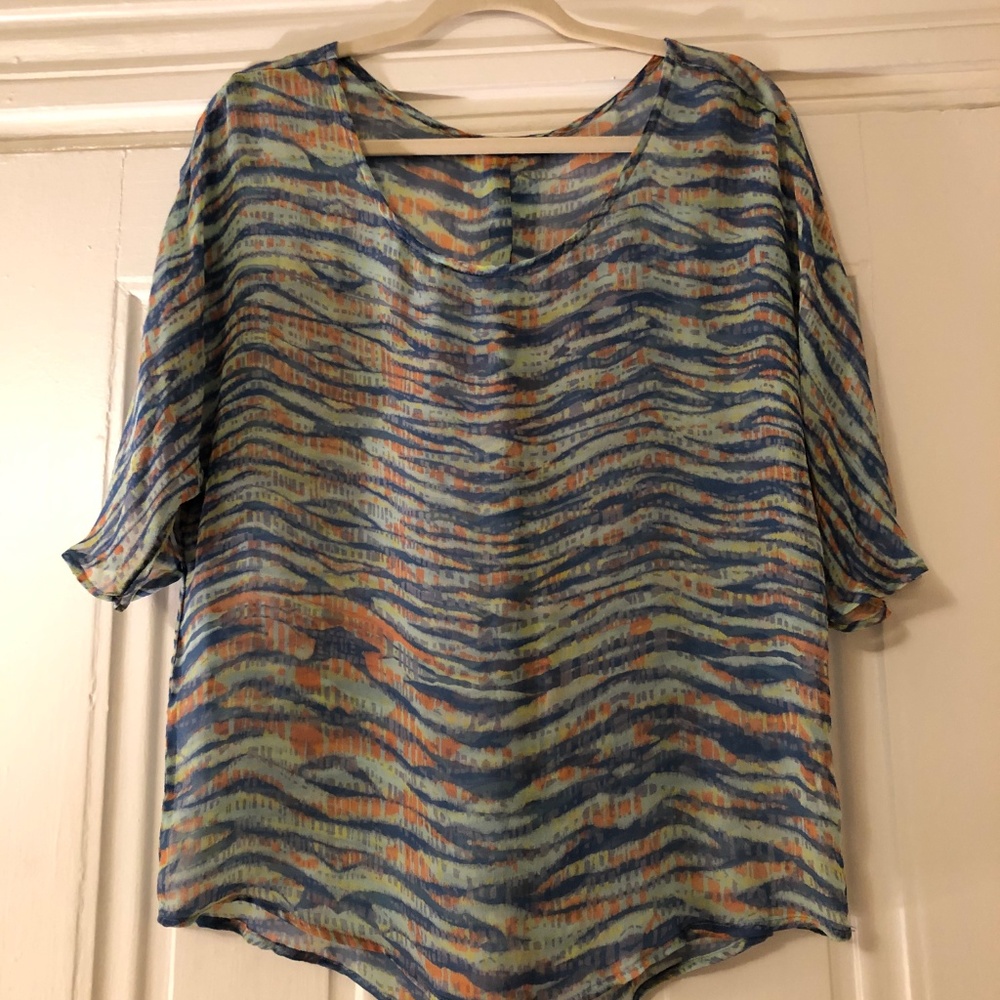 Gypsy 05 Silk Multi-Color Blouse Size Medium